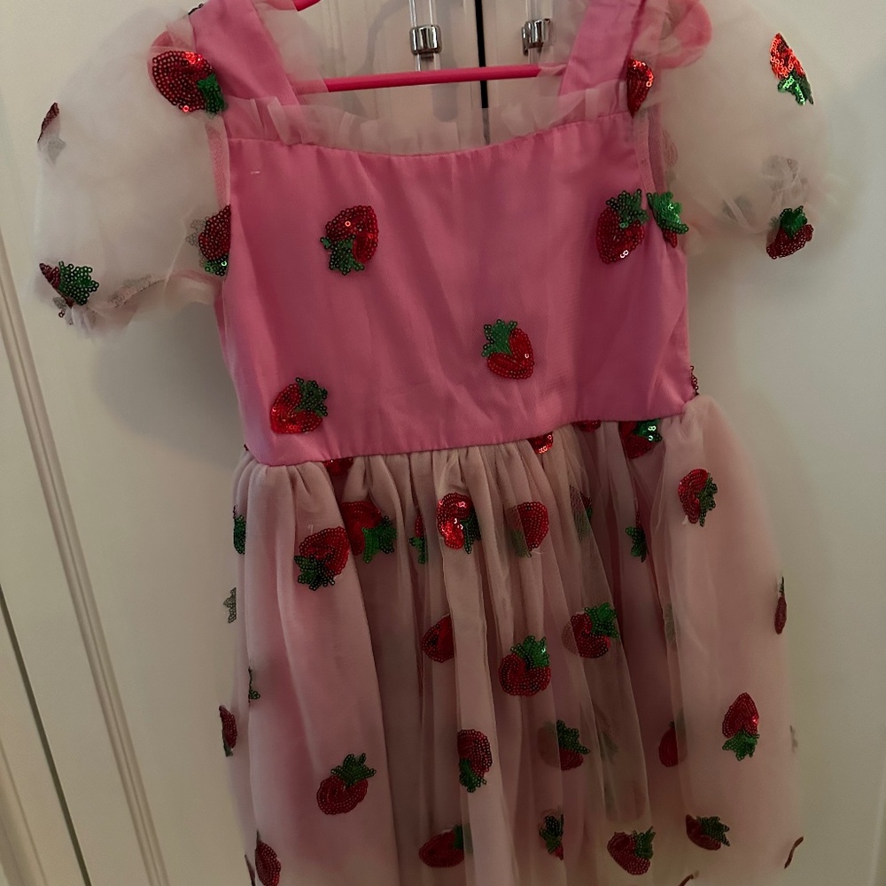 BNWT Lola & the Boys Strawberry Sequin Dress - 4T